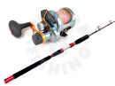Okuma Andros and Kilwell Heavy Metal Fire Overhead 200g Speed Jig Combo